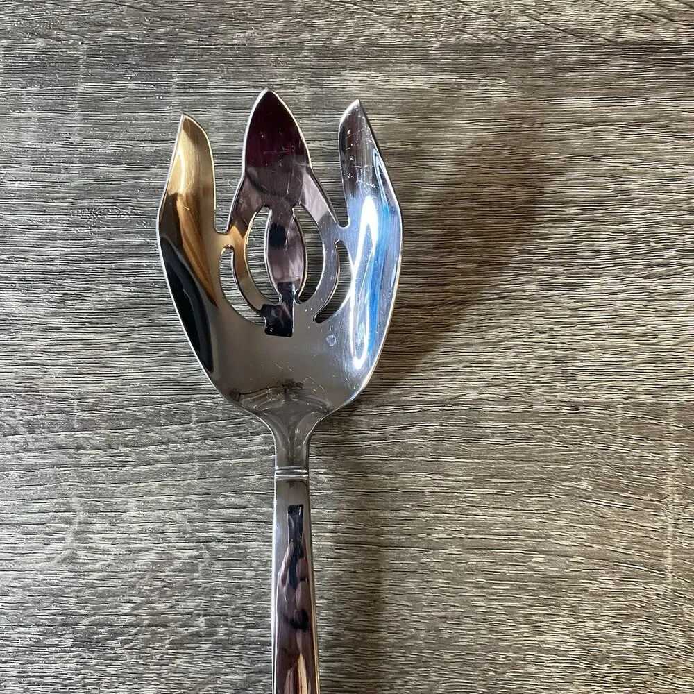 Reed & Barton HARVEST BOUQUET Stainless 18/10 Silverware Salad Serving Set